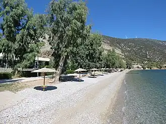 Beach at Paralia Distomou in September 2022