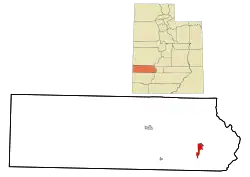 Location in Beaver County and the state of Utah