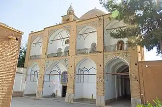 The church and its courtyard.