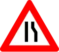A7c: Road narrows on the right