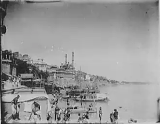 An 1895 photograph of the Varanasi riverfront