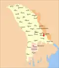 Map of Moldova highlighting Bender