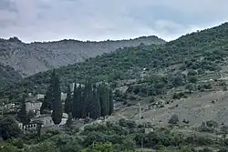 The village of Novoselë with St. Mary's Church in the background