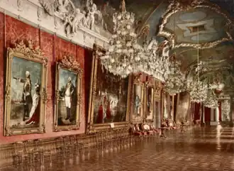 Picture Gallery viewed towards the White Hall, c. 1900