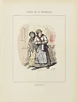 Bertall, Les Communeux, 1871: Types, caractères, costumes, Paris, Plon, 1880. 32. Pétroleuses. Bibliothèque nationale de France.