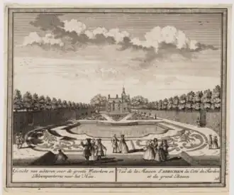 Zegepralend Kennemerland depicts the castle with its formal gardens
