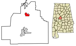 Location of West Blocton in Bibb County, Alabama