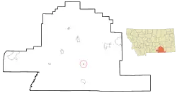 Location of Lodge Grass, Montana