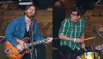 The Black Keys performing at South by Southwest in 2010. From left to right: Dan Auerbach and Patrick Carney.