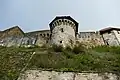 Hohenrechberg Castle, maschikuli tower seen from outer outer ward
