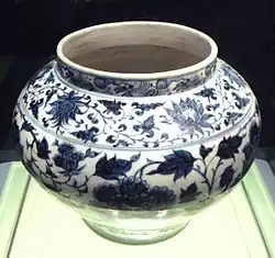 Blue and white jar, Jingdezhen, Yuan dynasty (1271–1368)