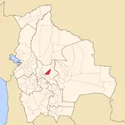 Location of the Tiraque Province within Bolivia