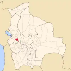 Location of Loayza Province within Bolivia