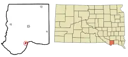 Location of Springfield, South Dakota