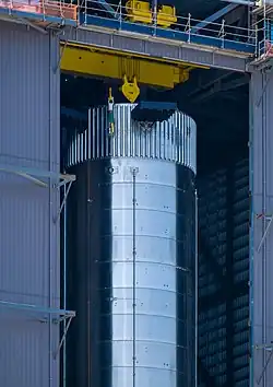 Grid fins deployed Super Heavy Booster Section of the SpaceX Starship