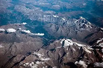 Bormio and Valfurva from 10 km (6 mi) above