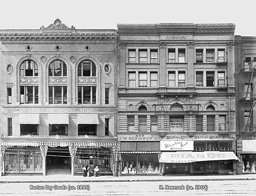Boston Dry Goods and Harris Newmark buildings(Blanchard Hall), 1899