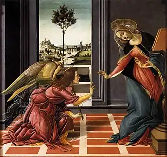 Cestello Annunciation, c. 1489–90, 150 × 156 cm, Uffizi, Florence