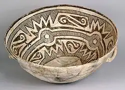 An example of McElmo black-on-white pottery found at Chaco Canyon