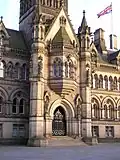 19th-century neo-Gothic oriel window on Bradford City Hall