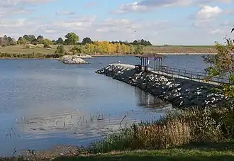 Branched Oak Lake marina breakwall