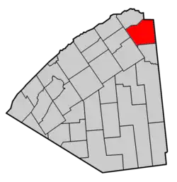 Map highlighting Brasher's location within St. Lawrence County.