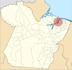 Location of Belém in the State of Pará