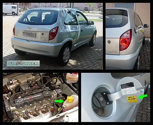 Details of the flex fuel version of the Chevrolet Celta