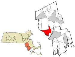 Location in Bristol County in Massachusetts