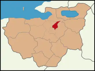 Map showing Gürsu District in Bursa Province