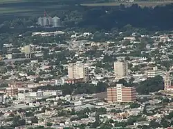 Aerial view of the city center