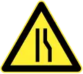 Road narrows on right