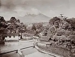 Dam at Paledang and the Salak volcano, taken between 1920 and 1930