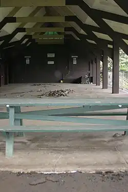 Earthquake damage in the Keokea Beach Park pavilion.