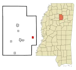 Location of Vardaman, Mississippi
