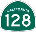 State Route 128 marker
