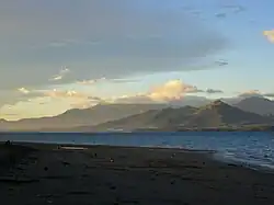 Sunset view from Lotus Beach Resort at Barangay Abanilla. Biliran Island in the distance.