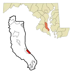 Location of CalvertBeach-Long Beach, Maryland