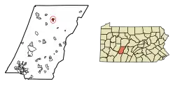 Location of Patton in Cambria County, Pennsylvania.