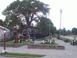An old steam locomotive of the Tren a las Nubes at Campo Quijano station