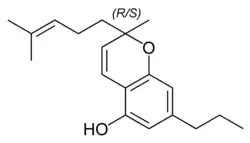 Chemical structure of cannabichromevarin.