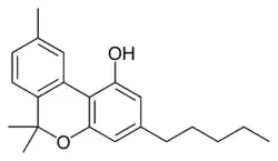 Chemical structure of cannabinol.