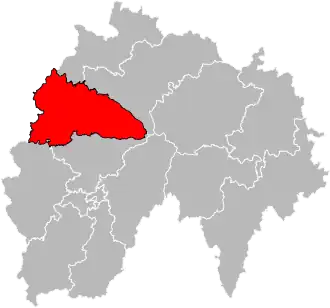 Situation of the canton of Mauriac in the department of Cantal