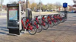 Capital Bikeshare rental station near Eastern Market station on Capitol Hill, the first station installed