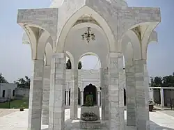 The memorial to Muhammad Sarwar Shaheed (Nishah e Haider) at his tomb.
