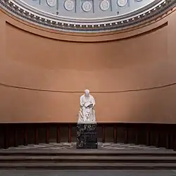 Statue of Carl Linnaeus in the Linneanum, the museum inside the orangery