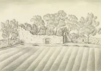 Drawing of Carribber Castle in 1837