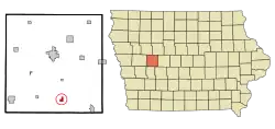 Location of Dedham, Iowa
