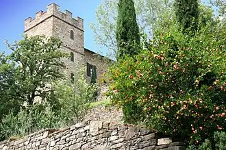 Guelphs merlons in the Castle of Montechino, Italy