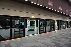 Platform screen doors at Castle Hill Station on the Sydney Metro